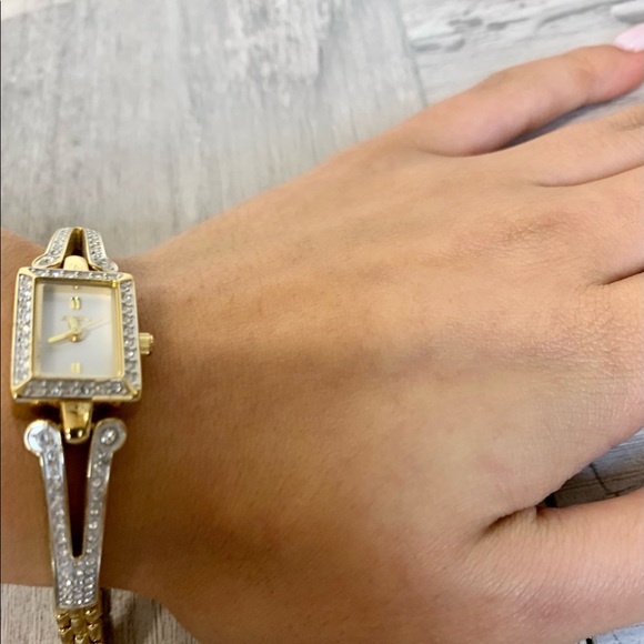 Elgin Austrian Crystal Accented Half-Bangle Watch - Picture 4 of 10